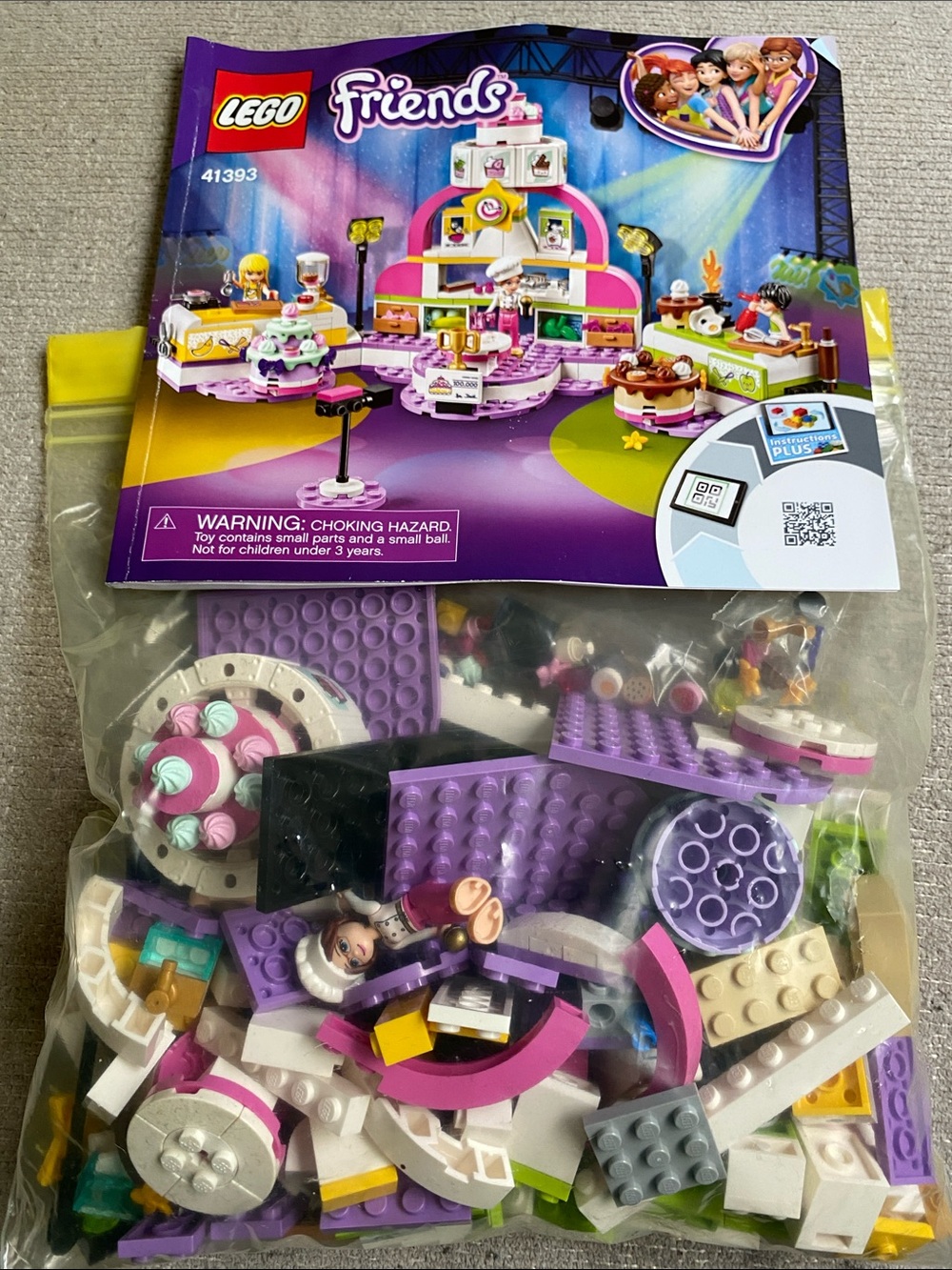 Lego Friends Purple Pink and White Heartlake Bakery Playset Pieces